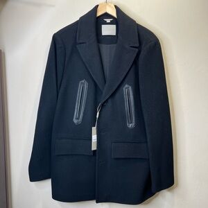 SOIA & KYO Men’s LOGEN Black Wool-Cashmere Blend Coat Size M